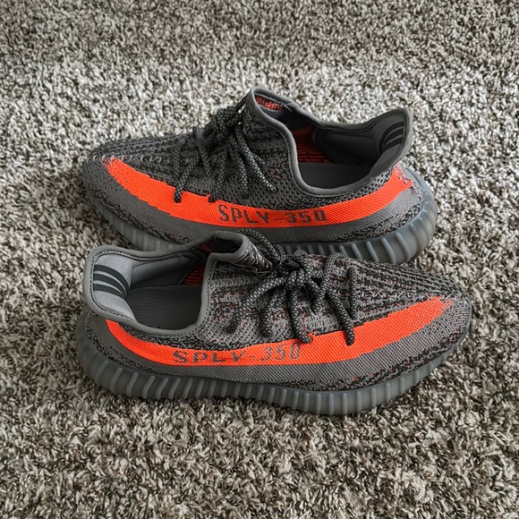 Yeezy Boost 350 V2 in Gray and Orange - Picture 2 of 6